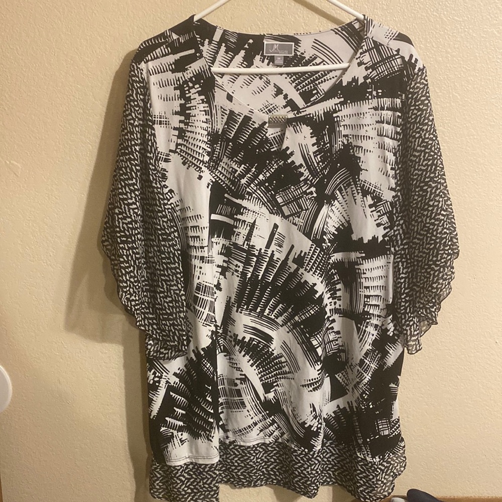 JM Collection Short Sleeve Blouse Size 3x